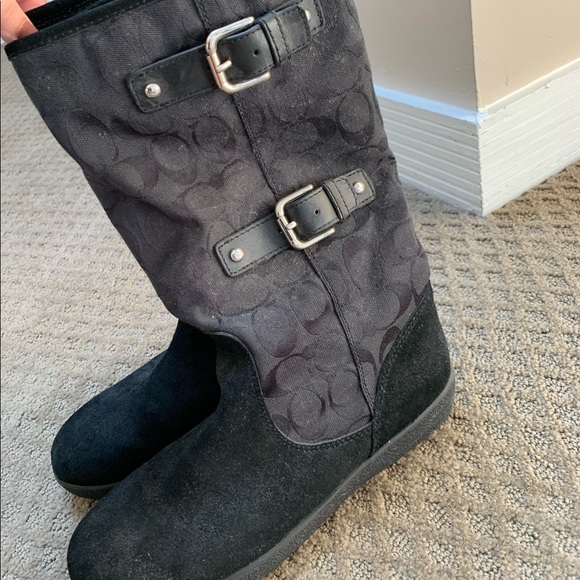 Coach Womens Black Snow Boots Size 9